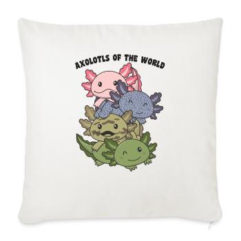 Axolotls aus der Welt süße Tiere Axolotl Arten - Sofakissenbezug 45 x 45 cm - Naturweiß  - Vorne