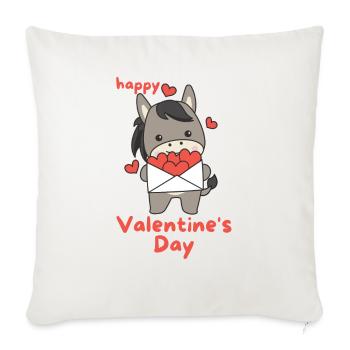 Donkeys for Valentine's Day cute animals with hearts - Sofa pillowcase 17,3'' x 17,3'' (45 x 45 cm) - natural white - Front