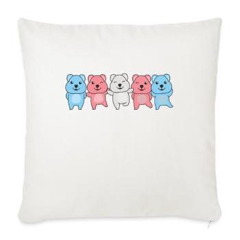 Drapeau transgenre Fierté trans LGBTQ Quokka - Housse de coussin décorative 45 x 45 cm - blanc nature - Devant