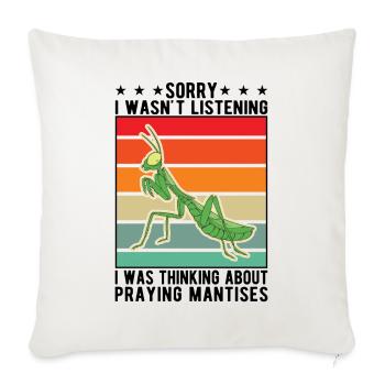 Gottesanbeterin Geschenk Mantis Fangschrecke - Sofakissenbezug 45 x 45 cm - Naturweiß  - Vorne