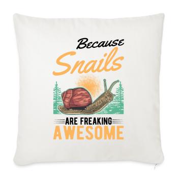 Parce que les escargots sont des escargots géniaux - Housse de coussin décorative 45 x 45 cm - blanc nature - Devant
