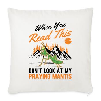 Praying mantis Gift Mantis Mantis - Sofa pillowcase 17,3'' x 17,3'' (45 x 45 cm) - natural white - Front