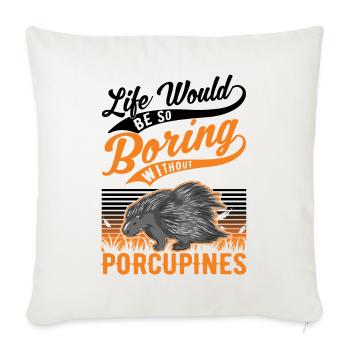 Cadeau de porc-épic Porcupine - Housse de coussin décorative 45 x 45 cm - blanc nature - Devant