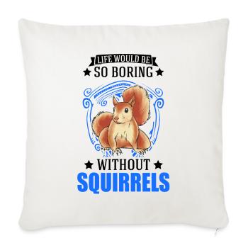 Écureuil Cadeau Écureuil Gris Écureuil - Housse de coussin décorative 45 x 45 cm - blanc nature - Devant