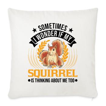 Écureuil Cadeau Écureuil Gris - Housse de coussin décorative 45 x 45 cm - blanc nature - Devant