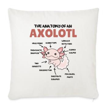 Axolotl Explanation Anatomy of an Axolotl - Sofa pillowcase 17,3'' x 17,3'' (45 x 45 cm) - natural white - Front