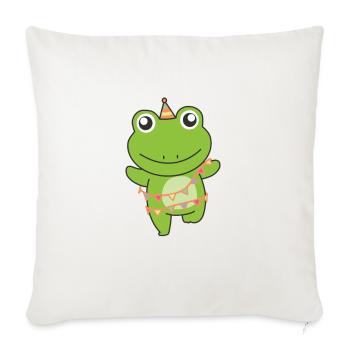 Grenouille pour anniversaire pour les enfants un cadeau - Housse de coussin décorative 45 x 45 cm - blanc nature - Devant