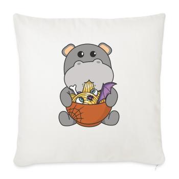 Nouilles Nouilles japonaises Halloween Hippo Ramen - Housse de coussin décorative 45 x 45 cm - blanc nature - Devant