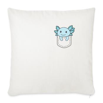 Axolotl in pocket sweet axolotls in breast pocket - Sofa pillowcase 17,3'' x 17,3'' (45 x 45 cm) - natural white - Front