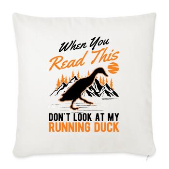 Indian Running Duck Bouteille cadeau Canard Canard - Housse de coussin décorative 45 x 45 cm - blanc nature - Devant