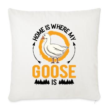 Home is where my geese are goose - Sofa pillowcase 17,3'' x 17,3'' (45 x 45 cm) - natural white - Front