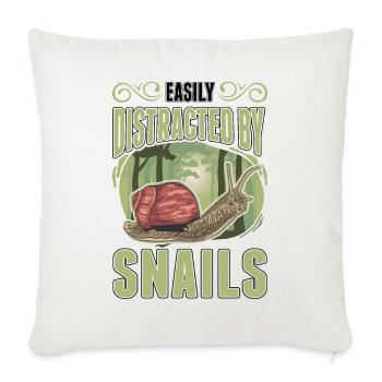 Facilement distrait par Escargots Escargot - Housse de coussin décorative 45 x 45 cm - blanc nature - Devant