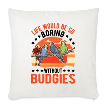 Budgerigar Cadeau Welli cockatiel - Housse de coussin décorative 45 x 45 cm - blanc nature - Devant