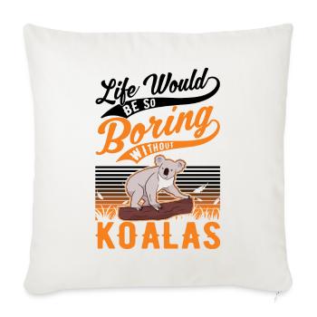 Amoureux des koalas Ours koala - Housse de coussin décorative 45 x 45 cm - blanc nature - Devant