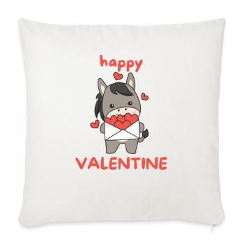 Donkeys for Valentine's Day cute animals with hearts - Sofa pillowcase 17,3'' x 17,3'' (45 x 45 cm) - natural white - Front