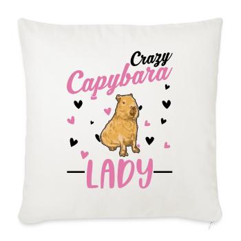 Crazy Capybara Lady Wasserschwein - Housse de coussin décorative 45 x 45 cm - blanc nature - Devant