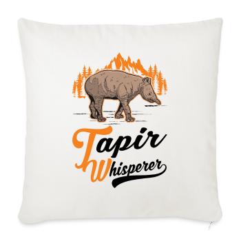 Tapir Whisperer Lowland Tapir - Sofa pillowcase 17,3'' x 17,3'' (45 x 45 cm) - natural white - Front