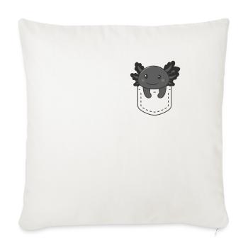 Axolotl in pocket sweet axolotls in breast pocket - Sofa pillowcase 17,3'' x 17,3'' (45 x 45 cm) - natural white - Front