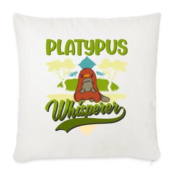 Schnabeltier Flüsterer Platypus Whisperer - Housse de coussin décorative 45 x 45 cm - blanc nature - Devant