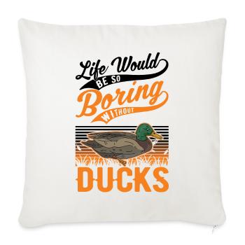 Amoureux du canard cadeau éleveur de canard - Housse de coussin décorative 45 x 45 cm - blanc nature - Devant