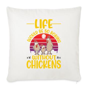 Chickens Chicken Breeding Chicken Farmer Farmer - Sofa pillowcase 17,3'' x 17,3'' (45 x 45 cm) - natural white - Front
