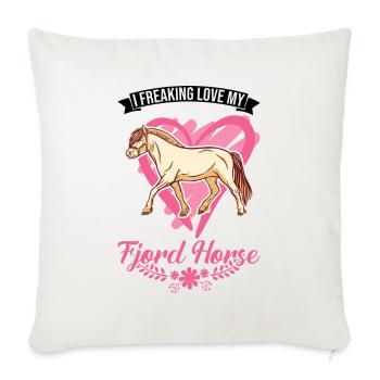 Cheval du fjord Cheval norvégien Cheval du fjord - Housse de coussin décorative 45 x 45 cm - blanc nature - Devant
