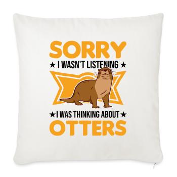 Loutre Cadeau Loutre Loutre Loutre Loutre de mer - Housse de coussin décorative 45 x 45 cm - blanc nature - Devant
