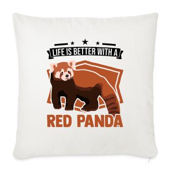 Life is better with a red panda - Sofa pillowcase 17,3'' x 17,3'' (45 x 45 cm) - natural white - Front