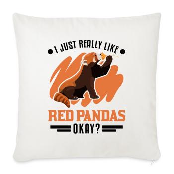 J’aime vraiment Red Pandas Roter Panda - Housse de coussin décorative 45 x 45 cm - blanc nature - Devant