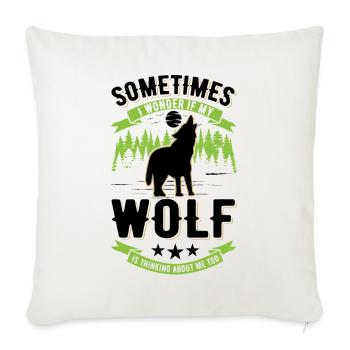 Wolf Liebhaber Geschenk Wolfsrudel - Sofakissenbezug 45 x 45 cm - Naturweiß  - Vorne