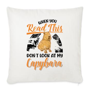 Capybara Gift Capibara capybara - Sofa pillowcase 17,3'' x 17,3'' (45 x 45 cm) - natural white - Front