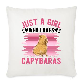 Just a Girl Who loves Capybaras Capybara Mädchen - Sofa pillowcase 17,3'' x 17,3'' (45 x 45 cm) - natural white - Front