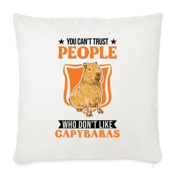 Capybara Gift Capibara - Sofa pillowcase 17,3'' x 17,3'' (45 x 45 cm) - natural white - Front