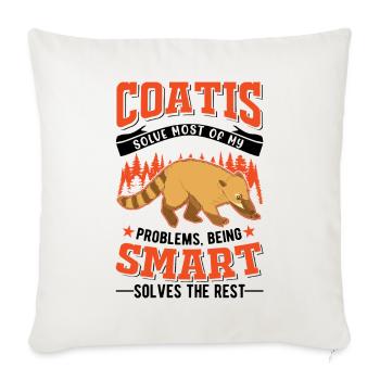 Coati Gift Coati Proboscis - Sofa pillowcase 17,3'' x 17,3'' (45 x 45 cm) - natural white - Front