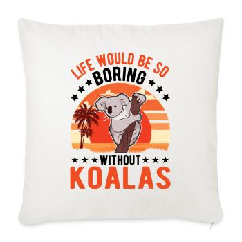 Amoureux des koalas Ours koala - Housse de coussin décorative 45 x 45 cm - blanc nature - Devant