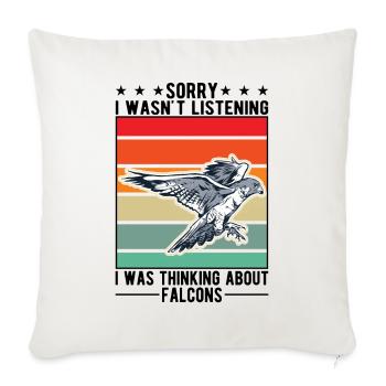 Falke Falkner Turmfalke Falknerei Falkner - Sofakissenbezug 45 x 45 cm - Naturweiß  - Vorne