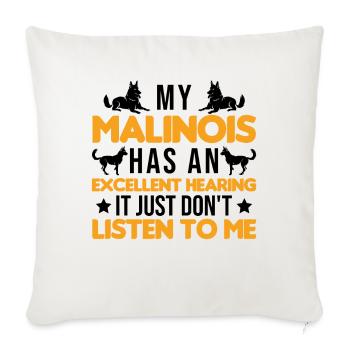 Malinois Gift Belgian Shepherd - Sofa pillowcase 17,3'' x 17,3'' (45 x 45 cm) - natural white - Front