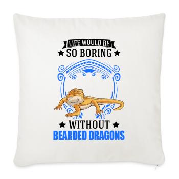 Dragon barbu Cadeau Dragon Barbu Pogona - Housse de coussin décorative 45 x 45 cm - blanc nature - Devant