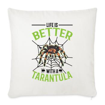 La vie est meilleure avec une tarentule - Housse de coussin décorative 45 x 45 cm - blanc nature - Devant