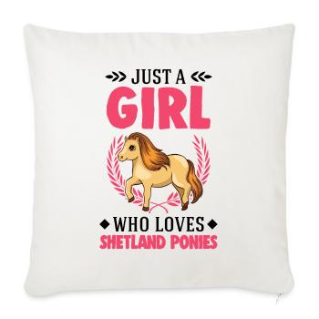 Shetland Pony Girl Shetland Pony Shetty - Housse de coussin décorative 45 x 45 cm - blanc nature - Devant