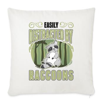 Facilement distrait par le raton laveur Waschbär - Housse de coussin décorative 45 x 45 cm - blanc nature - Devant