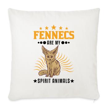 Fennek Spirit Animal Desert Fox - Sofa pillowcase 17,3'' x 17,3'' (45 x 45 cm) - natural white - Front