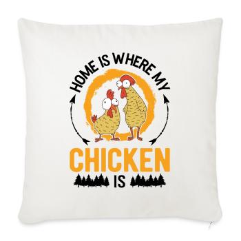 Poulets Home Farmer Poulet - Housse de coussin décorative 45 x 45 cm - blanc nature - Devant