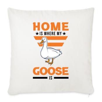 Home is where my geese are goose - Sofa pillowcase 17,3'' x 17,3'' (45 x 45 cm) - natural white - Front