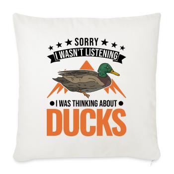 Amoureux du canard cadeau éleveur de canard - Housse de coussin décorative 45 x 45 cm - blanc nature - Devant