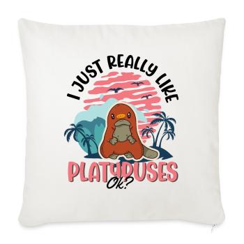 I just really like Platypuses Platypus - Sofa pillowcase 17,3'' x 17,3'' (45 x 45 cm) - natural white - Front