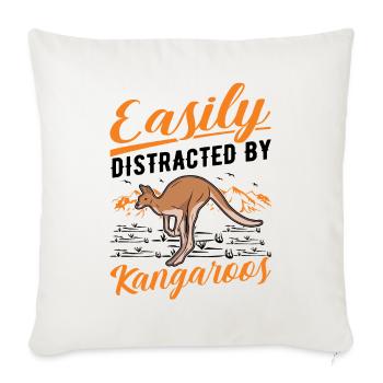 Easily distracted by Kangaroos Kangaroo - Sofa pillowcase 17,3'' x 17,3'' (45 x 45 cm) - natural white - Front