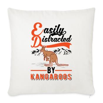 Easily distracted by Kangaroos Kangaroo - Sofa pillowcase 17,3'' x 17,3'' (45 x 45 cm) - natural white - Front