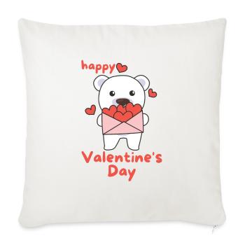 Polar bear for Valentine's Day cute animals with hearts - Sofa pillowcase 17,3'' x 17,3'' (45 x 45 cm) - natural white - Front