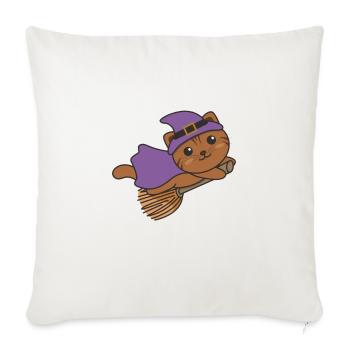 Cat Halloween Witch Children Witches Costume - Sofa pillowcase 17,3'' x 17,3'' (45 x 45 cm) - natural white - Front